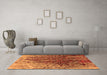 Machine Washable Oriental Orange Industrial Area Rugs in a Living Room, wshurb1540org