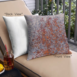 Front View of Mid-Century Modern Urban Square Silver Pink Throw Pillow, 18 inch by 18 inch, pwurb1540