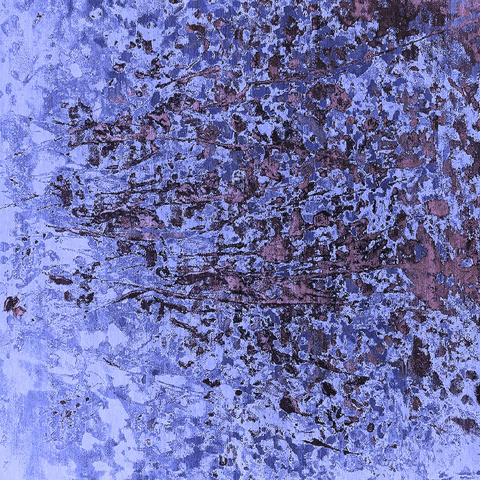 Square Machine Washable Oriental Blue Industrial Rug, wshurb1540blu