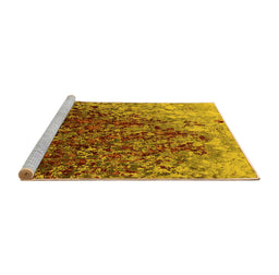 Sideview of Machine Washable Oriental Yellow Industrial Rug, wshurb1540yw
