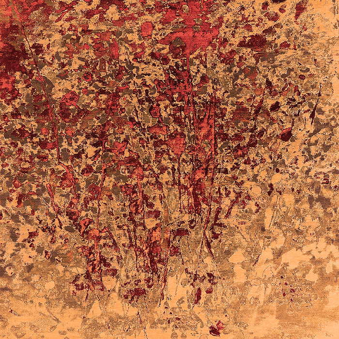 Square Oriental Orange Industrial Rug, urb1540org