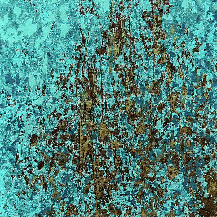 Machine Washable Oriental Turquoise Industrial Area Rugs, wshurb1540turq