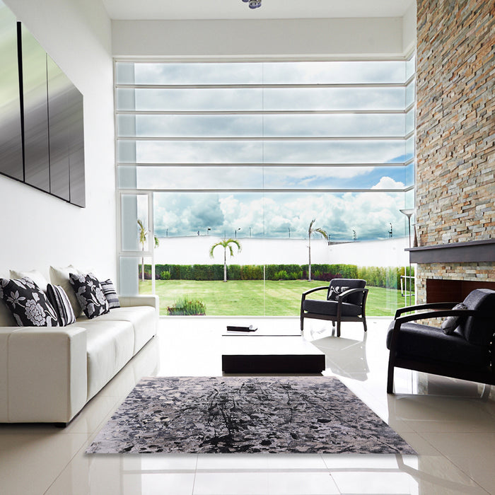 Square Machine Washable Industrial Modern Wisteria Purple Rug in a Living Room, wshurb1541