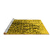 Sideview of Machine Washable Oriental Yellow Industrial Rug, wshurb1541yw