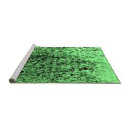 Sideview of Machine Washable Oriental Emerald Green Industrial Area Rugs, wshurb1541emgrn