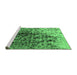 Sideview of Machine Washable Oriental Emerald Green Industrial Area Rugs, wshurb1541emgrn