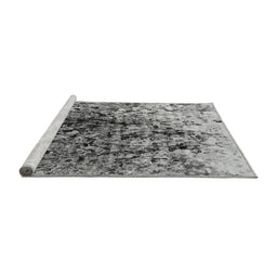 Sideview of Machine Washable Oriental Gray Industrial Rug, wshurb1541gry
