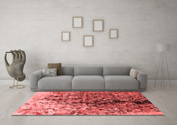 Industrial Red Washable Rugs