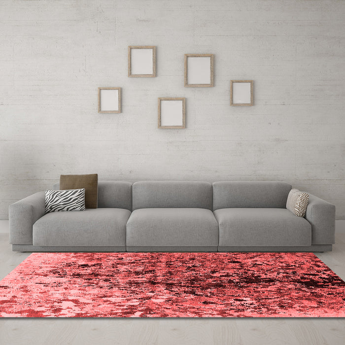 Industrial Red Washable Rugs