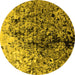 Round Oriental Yellow Industrial Rug, urb1541yw