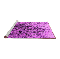 Sideview of Machine Washable Oriental Pink Industrial Rug, wshurb1541pnk