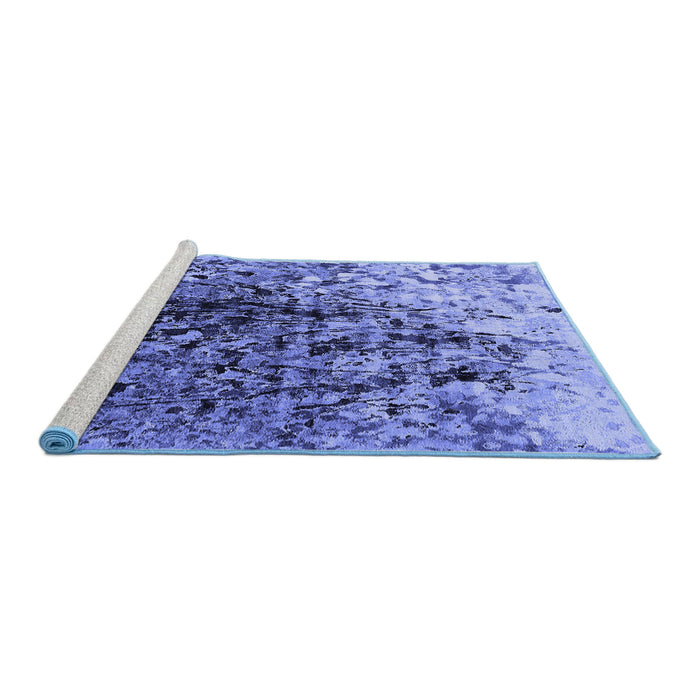 Sideview of Machine Washable Oriental Blue Industrial Rug, wshurb1541blu