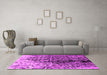 Machine Washable Oriental Pink Industrial Rug in a Living Room, wshurb1541pnk