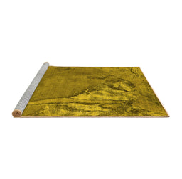 Sideview of Machine Washable Oriental Yellow Industrial Rug, wshurb1542yw