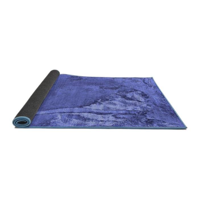 Sideview of Oriental Blue Industrial Rug, urb1542blu