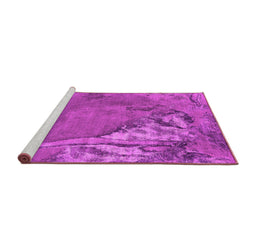 Sideview of Machine Washable Oriental Pink Industrial Rug, wshurb1542pnk
