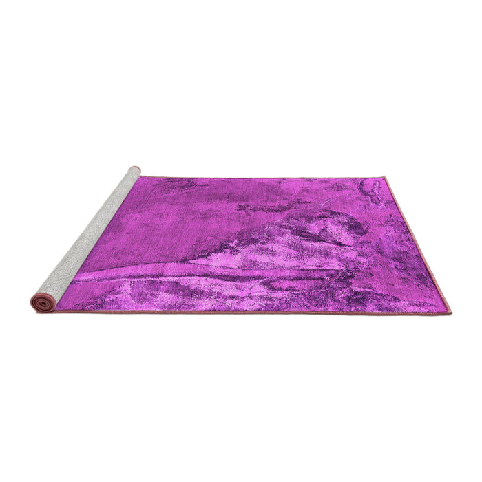 Sideview of Machine Washable Oriental Pink Industrial Rug, wshurb1542pnk