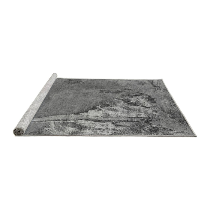 Sideview of Machine Washable Oriental Gray Industrial Rug, wshurb1542gry