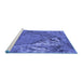 Sideview of Machine Washable Oriental Blue Industrial Rug, wshurb1542blu