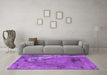 Machine Washable Oriental Purple Industrial Area Rugs in a Living Room, wshurb1542pur