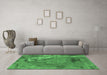 Machine Washable Oriental Emerald Green Industrial Area Rugs in a Living Room,, wshurb1542emgrn