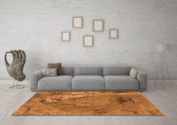 Machine Washable Oriental Orange Industrial Area Rugs in a Living Room, wshurb1542org