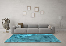 Machine Washable Oriental Light Blue Industrial Rug in a Living Room, wshurb1542lblu