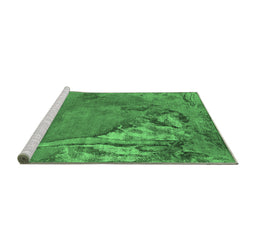 Sideview of Machine Washable Oriental Emerald Green Industrial Area Rugs, wshurb1542emgrn