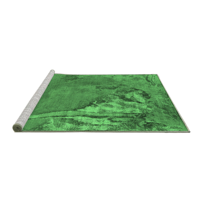 Sideview of Machine Washable Oriental Emerald Green Industrial Area Rugs, wshurb1542emgrn