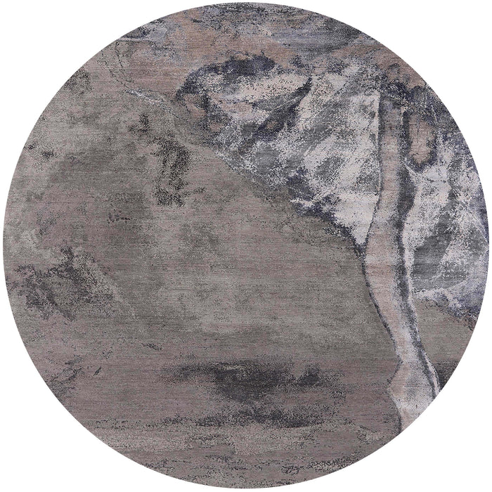 Round Machine Washable Industrial Modern Rosy Brown Pink Rug, wshurb1542