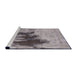 Sideview of Machine Washable Industrial Modern Mauve Taupe Purple Rug, wshurb1543