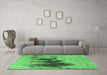 Machine Washable Oriental Emerald Green Industrial Area Rugs in a Living Room,, wshurb1543emgrn