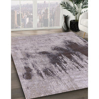 Mid-Century Modern Mauve Taupe Purple Oriental Rug, urb1543