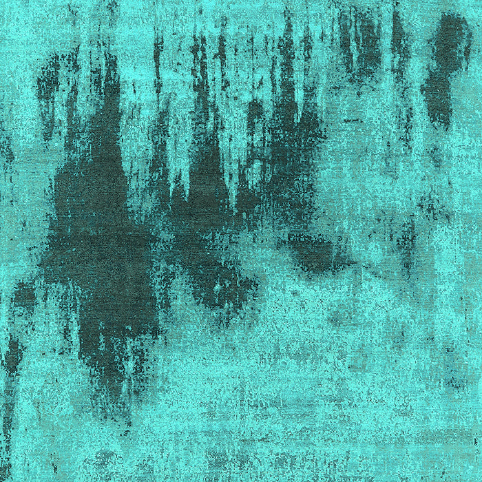 Machine Washable Oriental Turquoise Industrial Area Rugs, wshurb1543turq