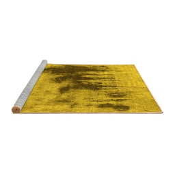 Sideview of Machine Washable Oriental Yellow Industrial Rug, wshurb1543yw