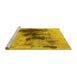 Sideview of Machine Washable Oriental Yellow Industrial Rug, wshurb1543yw