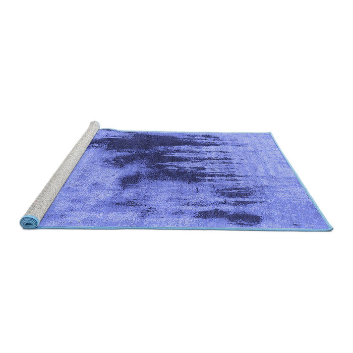 Sideview of Machine Washable Oriental Blue Industrial Rug, wshurb1543blu