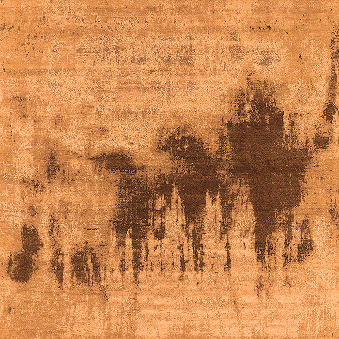 Square Oriental Orange Industrial Rug, urb1543org