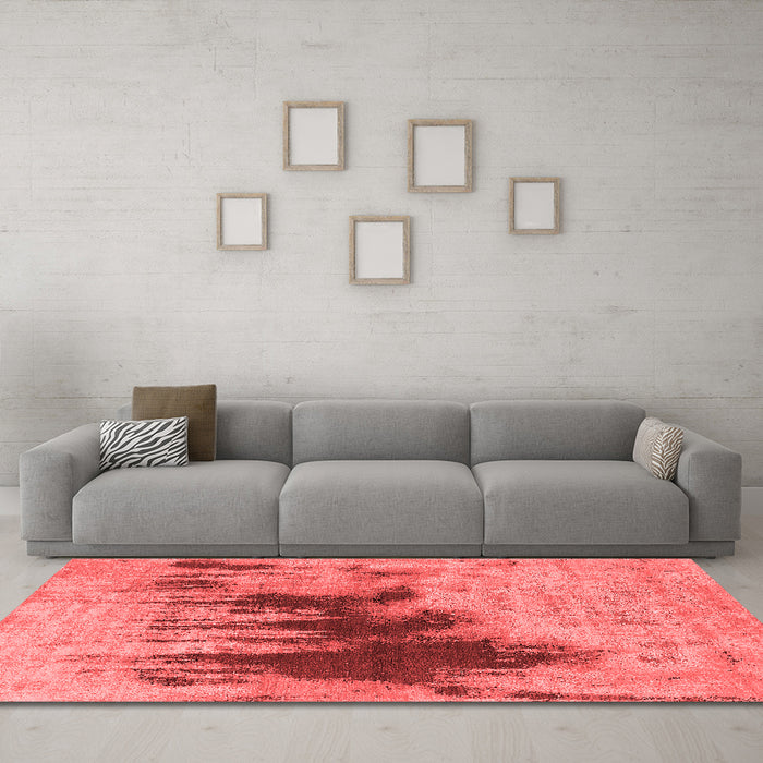 Industrial Red Washable Rugs