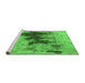 Sideview of Machine Washable Oriental Green Industrial Area Rugs, wshurb1543grn