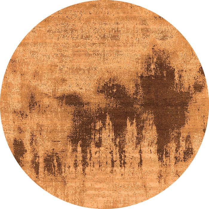 Round Oriental Orange Industrial Rug, urb1543org