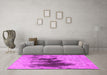 Machine Washable Oriental Pink Industrial Rug in a Living Room, wshurb1543pnk