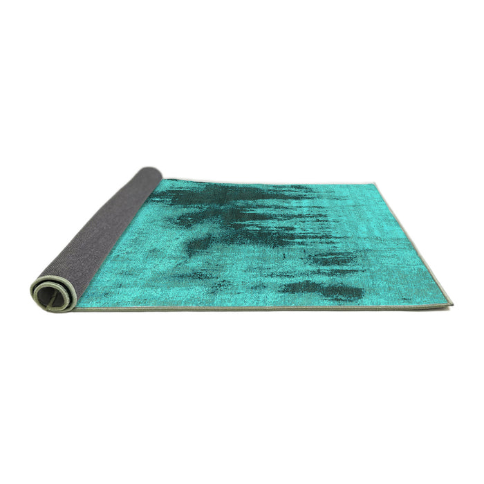 Sideview of Oriental Turquoise Industrial Rug, urb1543turq