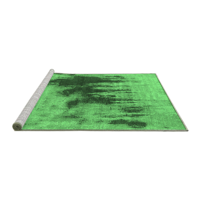 Sideview of Machine Washable Oriental Emerald Green Industrial Area Rugs, wshurb1543emgrn