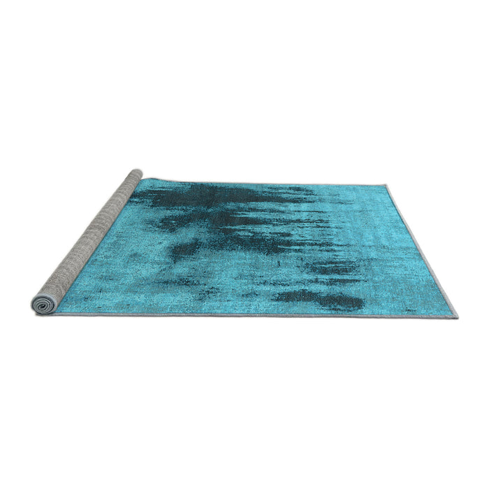 Sideview of Machine Washable Oriental Light Blue Industrial Rug, wshurb1543lblu