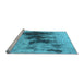 Sideview of Machine Washable Oriental Light Blue Industrial Rug, wshurb1543lblu