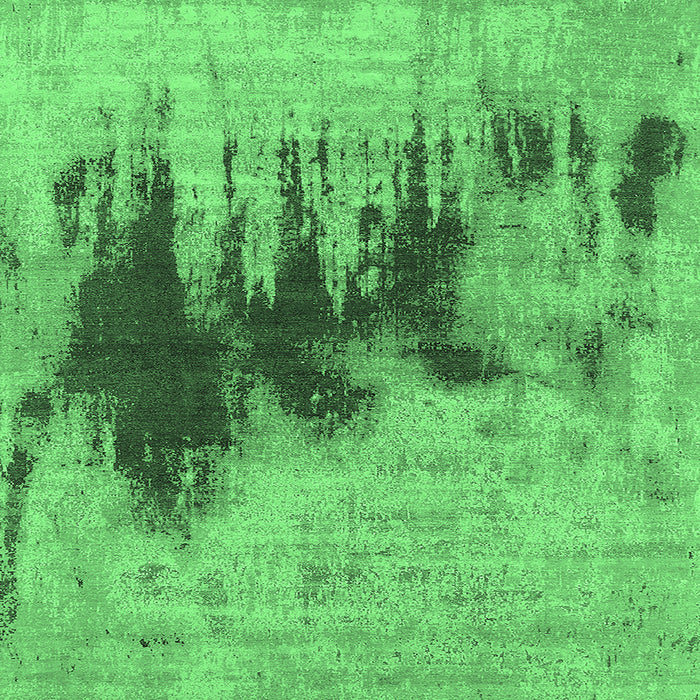 Square Oriental Emerald Green Industrial Rug, urb1543emgrn