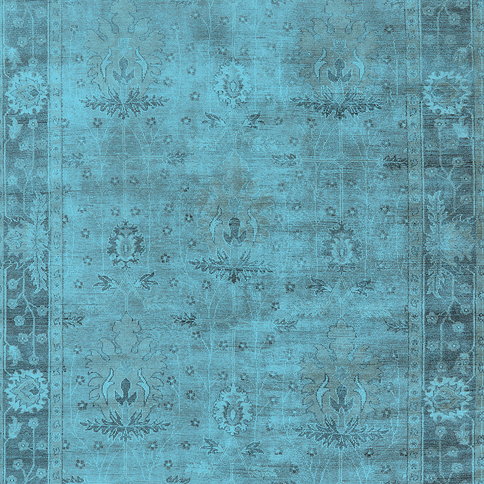 Machine Washable Oriental Light Blue Industrial Rug, wshurb1544lblu