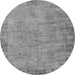 Round Machine Washable Oriental Gray Industrial Rug, wshurb1544gry