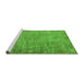 Sideview of Machine Washable Oriental Green Industrial Area Rugs, wshurb1544grn